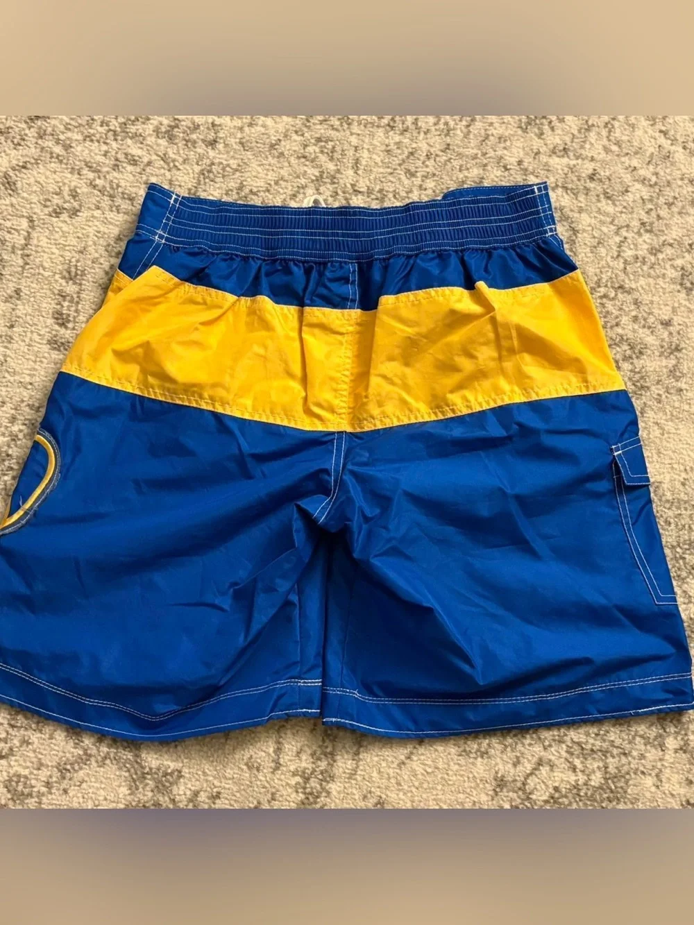 Cooperstown Collection Milwaukee Brewers Blue & Yellow Swim Suit Size Small
